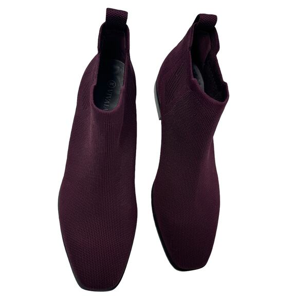 Women's Burgundy Ankle Boots - Picture 4 of 10